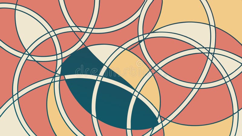 Abstract geometric overlapping circles, decorative pattern element vector design Generative AI royalty free illustration