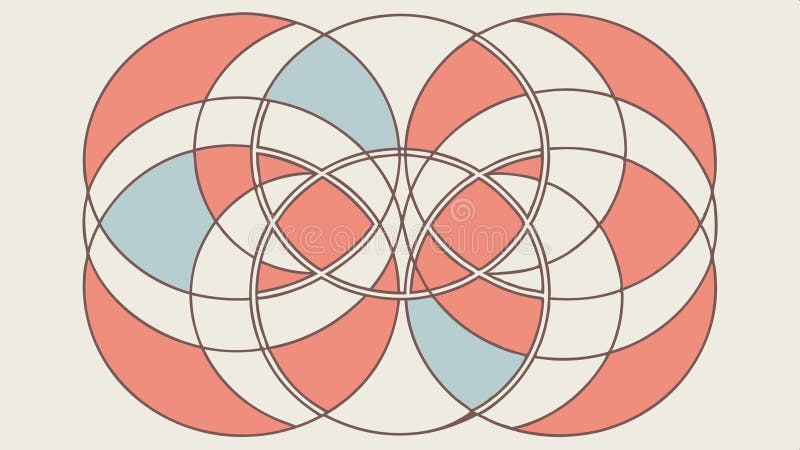 Abstract geometric overlapping circles, decorative pattern element vector design Generative AI vector illustration