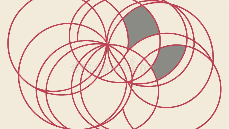 Abstract geometric overlapping circles, decorative pattern element vector design Generative AI vector illustration