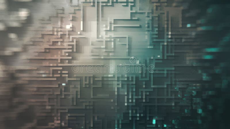 Abstract geometric pattern with a blend of teal and soft browns creating a modern digital feel. royalty free illustration