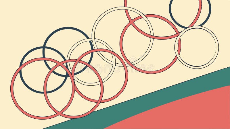 Abstract geometric pattern with colorful interlocking rings vector design Generative AI vector illustration