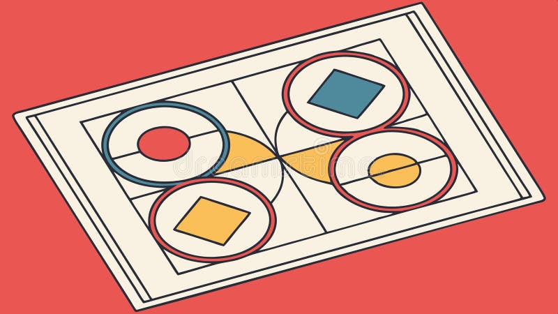 Abstract geometric pattern, colorful squares and circles modern design background vector design Generative AI stock illustration