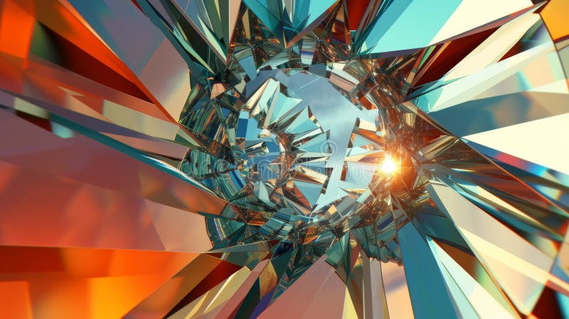 Abstract geometric pattern with glass and light reflections royalty free stock image