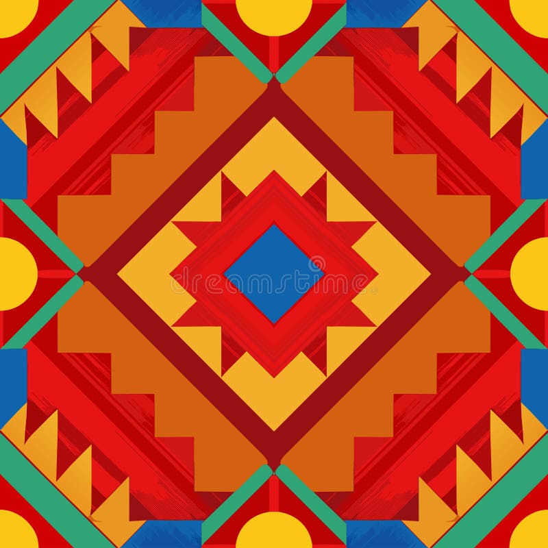 Abstract geometric pattern in ethnic style. stock illustration