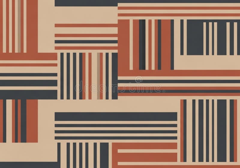 Abstract geometric pattern featuring interlocking rectangular blocks composed of vertical and stock illustration