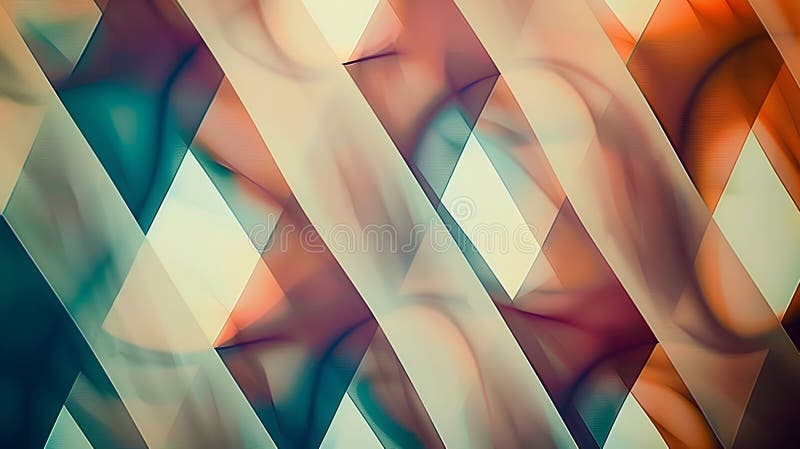 Abstract geometric pattern featuring soft colors and fluid shapes ilustração do vetor