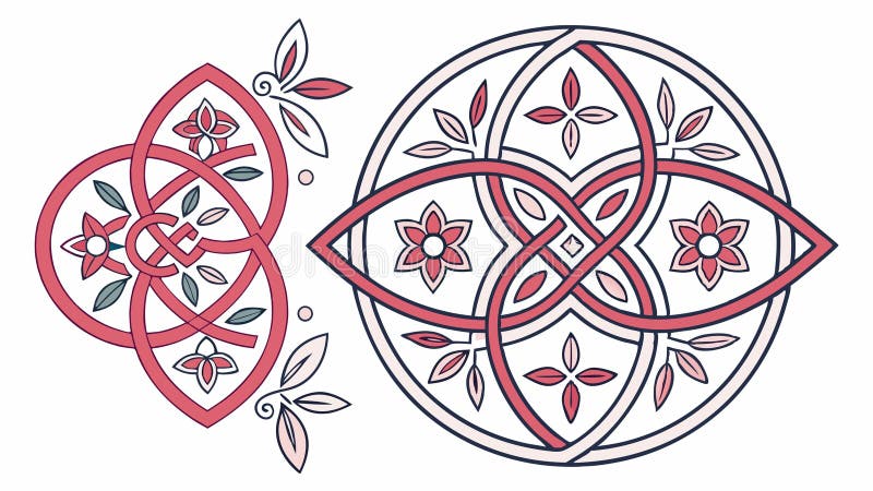 Abstract Geometric Pattern with Floral, vector design Generative AI royalty free illustration