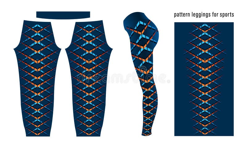 Abstract geometric pattern leggings for sports template vector