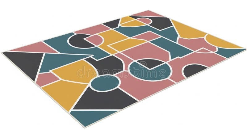 Abstract geometric pattern on a rectangular surface features a stock illustration