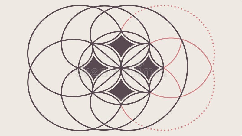 Abstract geometric patterned circle design element vector design Generative AI vector illustration