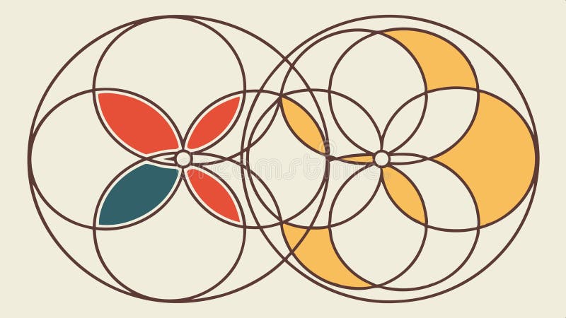 Abstract geometric patterned circle design element vector design Generative AI vector illustration