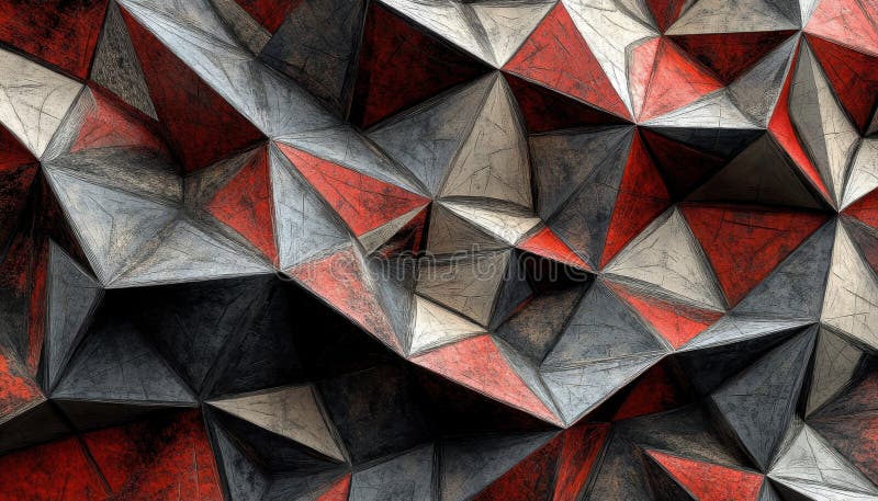 Modele geometrice abstracte cu texturi gri și negru roșu într-un design modern royalty free stock image