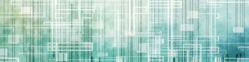 Abstract geometric patterns on textured background in green and blue tones vector illustration