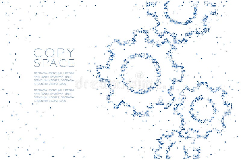 Abstract Geometric Polygon square box and Triangle pattern Engineering Gear shape, teamwork system concept design blue color illus royalty free illustration Abstract Geometric Polygon square box and Triangle pattern Engineering Gear shape, teamwork system concept design blue color illus royalty free illustration