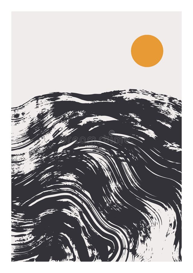 Abstract geometric poster in modern mid century style royalty free illustration