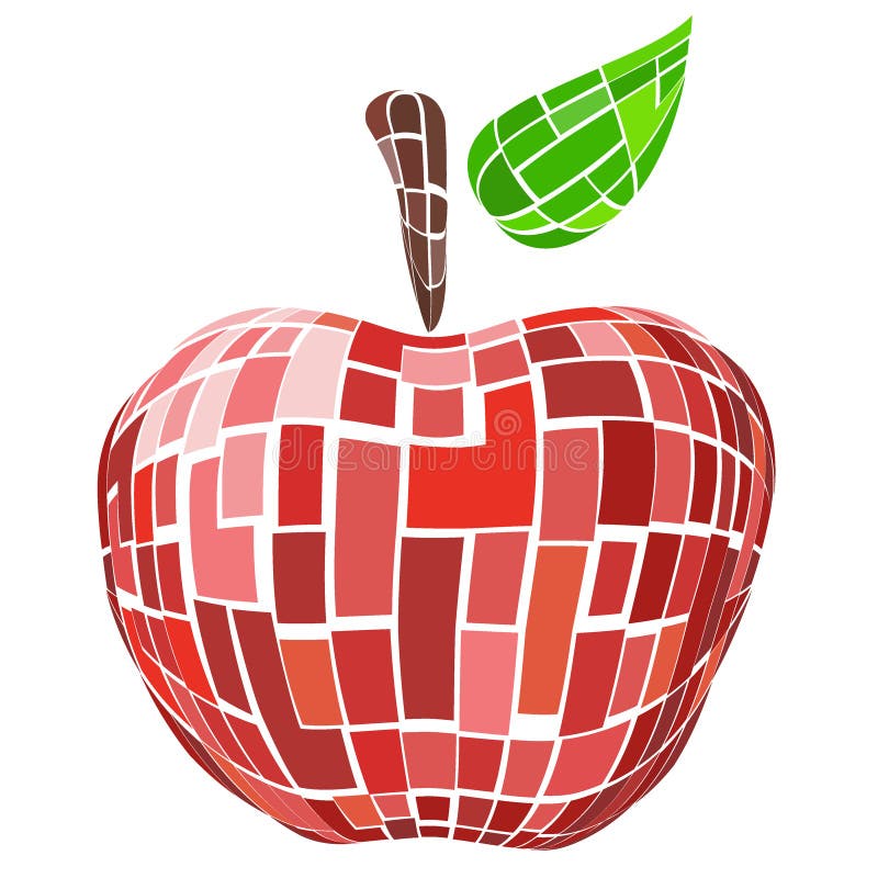 Abstract geometric red vector apple