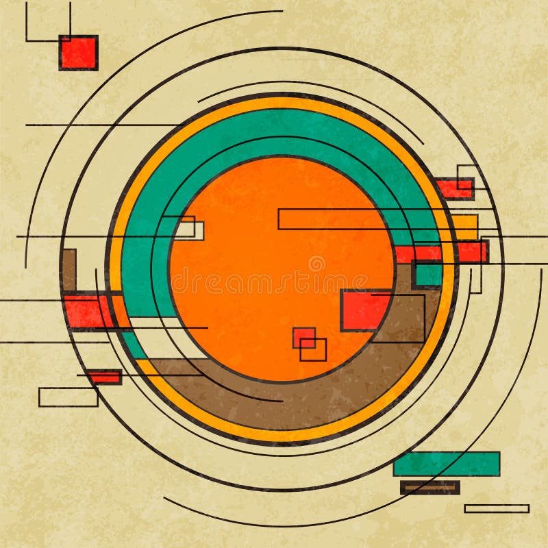 Abstract geometric retro colourful background stock illustration