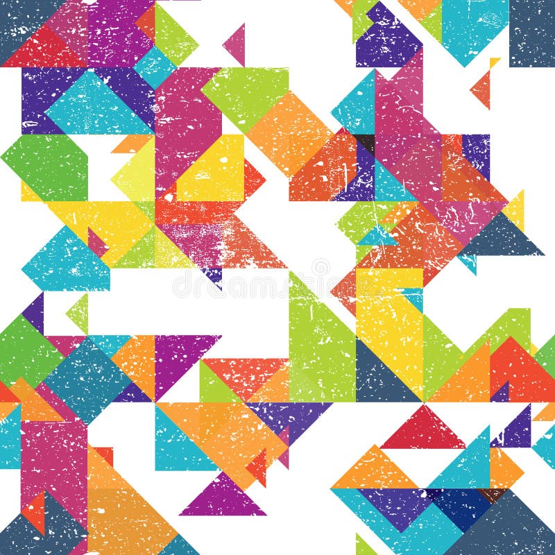 Abstract geometric seamless background. Vector grunge textured aged seamless pattern royalty free illustration