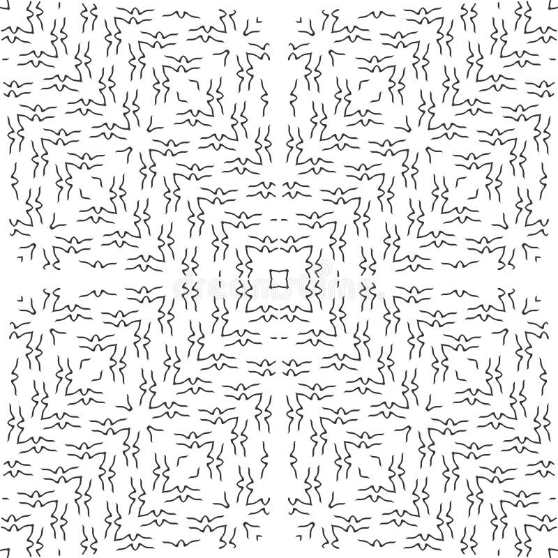 Abstract Geometric Seamless Pattern. Black and White Minimalist