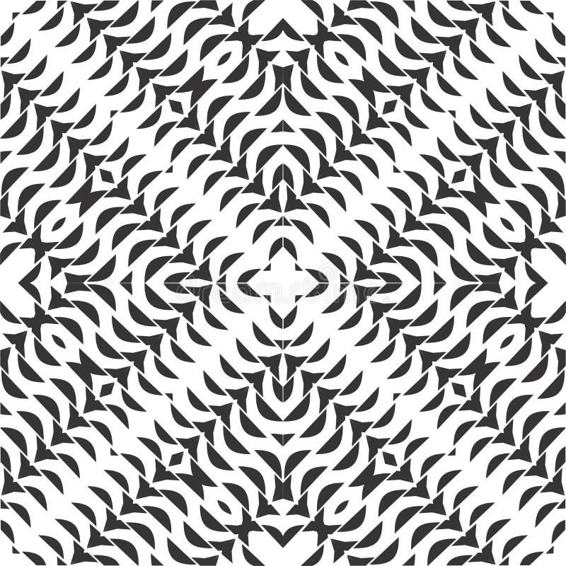 Abstract Geometric Seamless Pattern. Black and White Minimalist