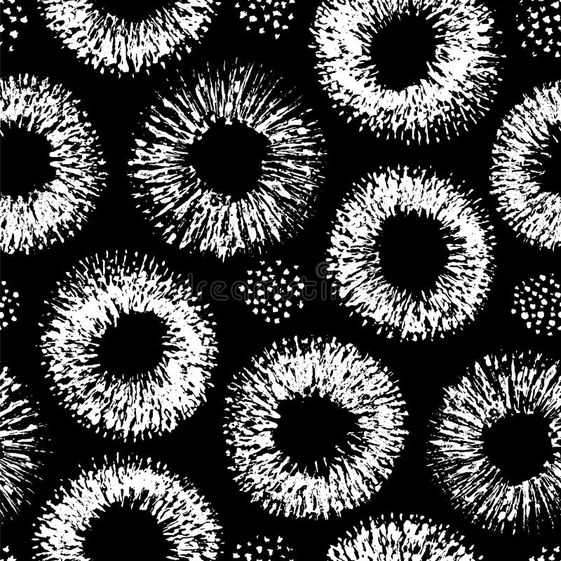 Abstract geometric seamless pattern. Repeated abstract black and white pattern. Brush stroke background. Grunge texture. Floral pr royalty free stock photography