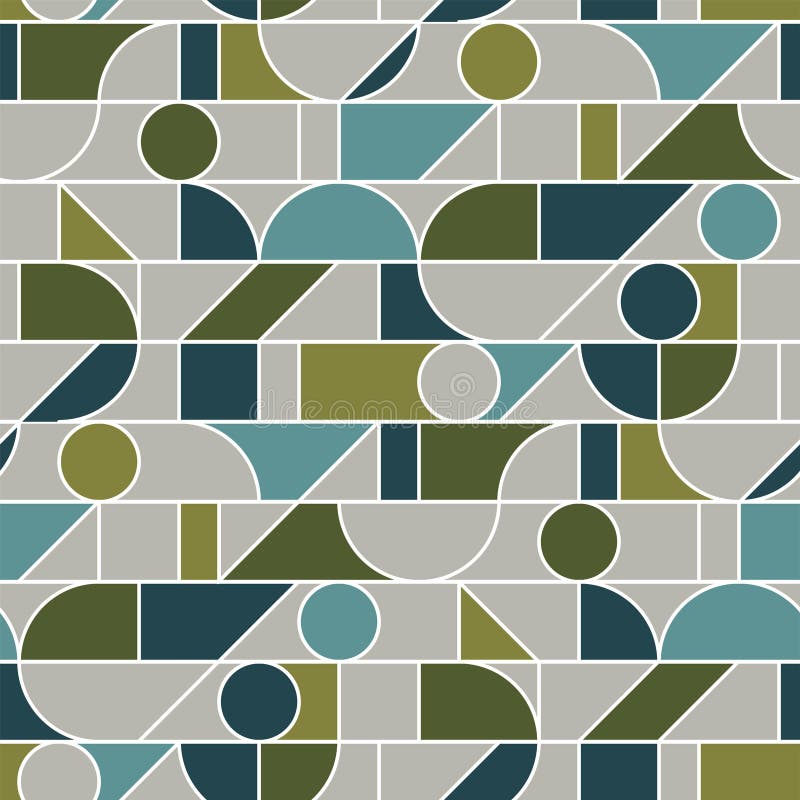 Abstract geometric line mesh seamless pattern in retro 70s olive green hues. stock illustration Abstract geometric line mesh seamless pattern in retro 70s olive green hues. stock illustration