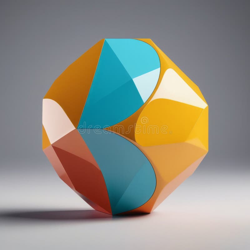 Abstract geometric shape. 3d render abstract geometric shape. 3d render abstract background. 3d rendering. stock illustration