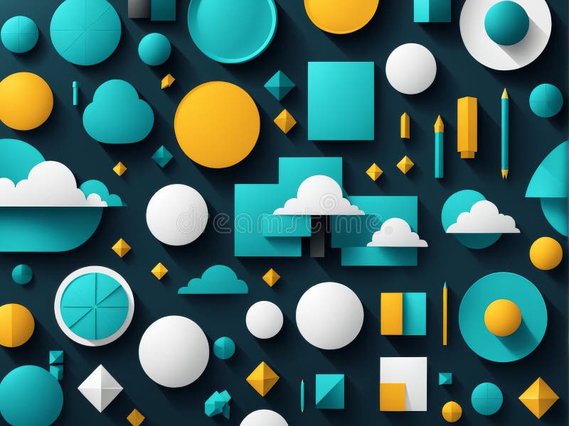Abstract geometric shapes background stock illustration