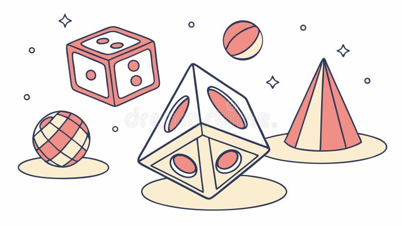 Abstract geometric shapes dice game vector, vector design Generative AI stock illustration