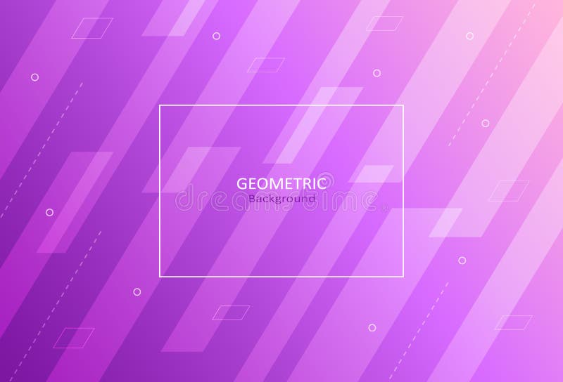 Abstract Geometric Shapes on Purple Gradient Background Stock Vector