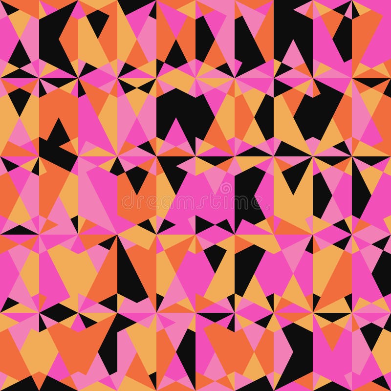 Abstract geometric colorful shapes retro style seamless pattern. stock illustration