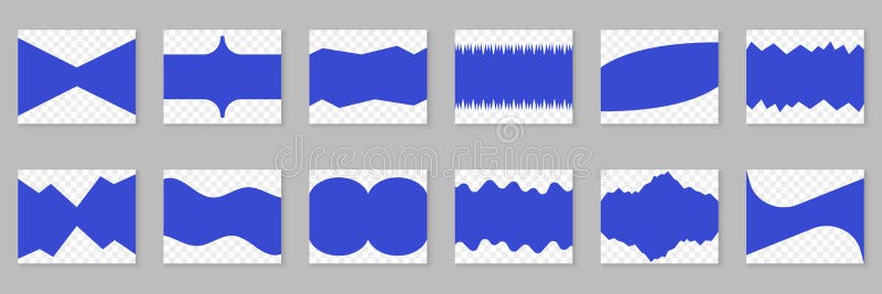 Abstract Geometric Shapes Set. Abstract Separator for Web Page. Curved Minimal Design Elements for Website Decoration vector illustration