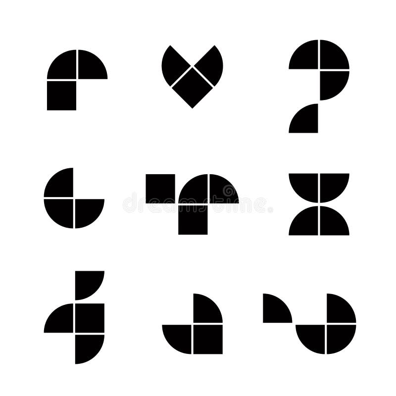 Abstract geometric simplistic icons set, vector symbols. vector illustration