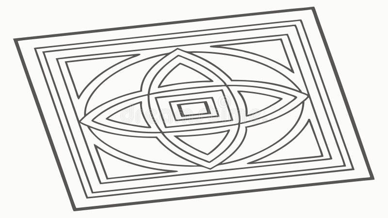 Abstract Geometric Square Knot, Decorative Pattern, vector design Generative AI vector illustration