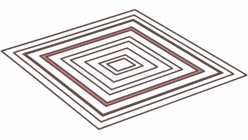 Abstract Geometric Square Pattern. Concentric lines background, vector design Generative AI vector illustration