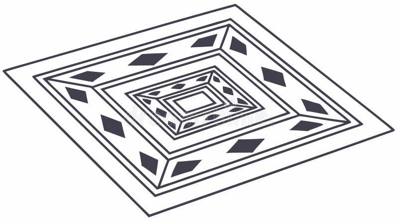 Abstract Geometric Square Pattern. Modern Decorative Element, vector design Generative AI royalty free illustration