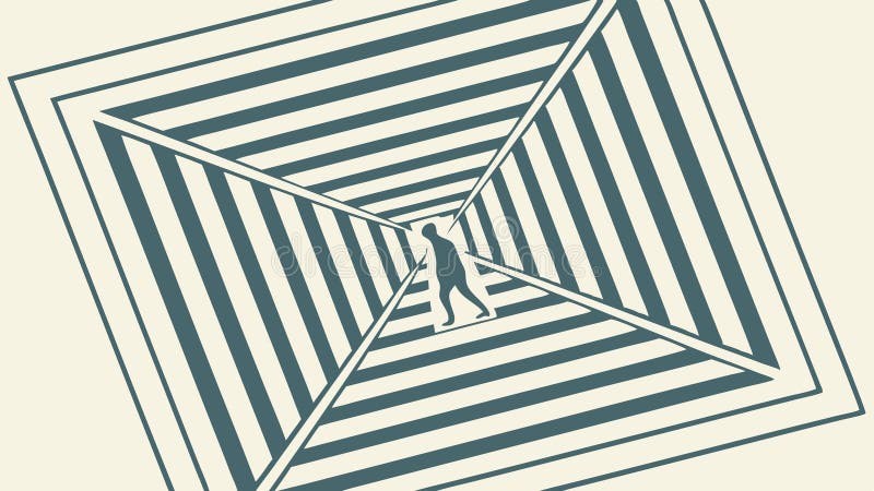 Abstract Geometric Square Tunnel Pattern. Optical illusion design, vector design Generative AI vector illustration