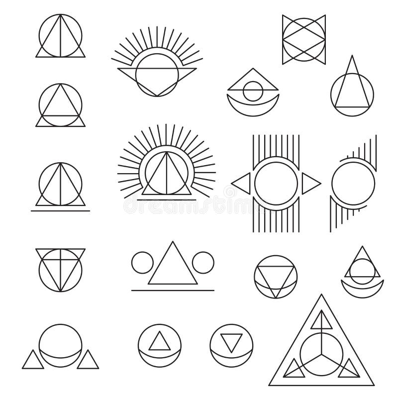 Abstract Geometric Tattoo Set Stock Vector - Illustration of triangle,  abstract: 98785761