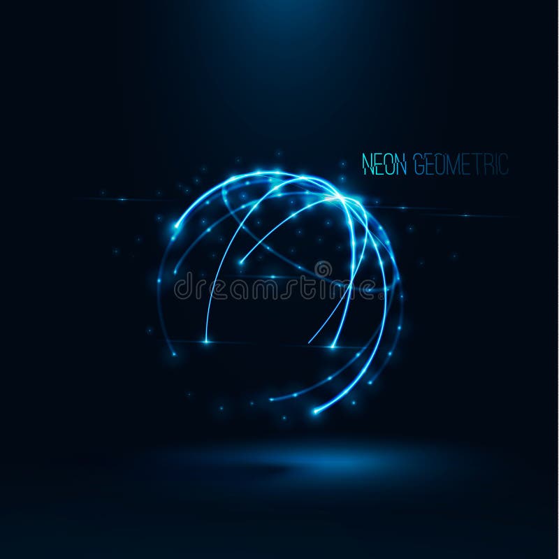 Abstract geometric technology shape Vector digital 3d planet illustration vector illustration