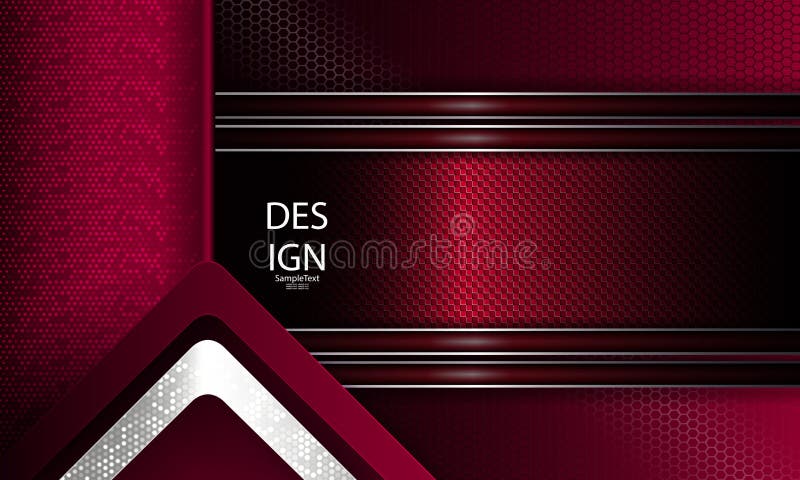 Abstract geometric design of dark pink color with frame, mesh grid and embossed arrow of a metallic shade. royalty free illustration Abstract geometric design of dark pink color with frame, mesh grid and embossed arrow of a metallic shade. royalty free illustration
