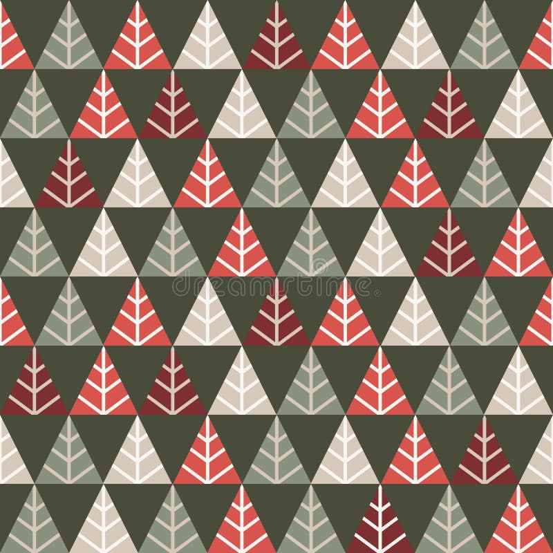 Abstract Geometric Triangle Pine Tree Christmas Vector Seamless Pattern can be use for background and apparel design