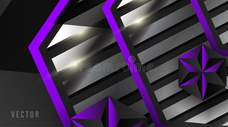 Abstract geometric vector background.shape hexagon, stripe, and triangle with color gradient , purple, white, gray, and black .