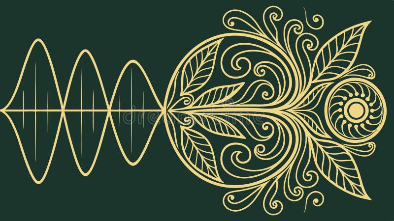 Abstract Geometric Waves and Floral Pattern, vector design Generative AI vector illustration