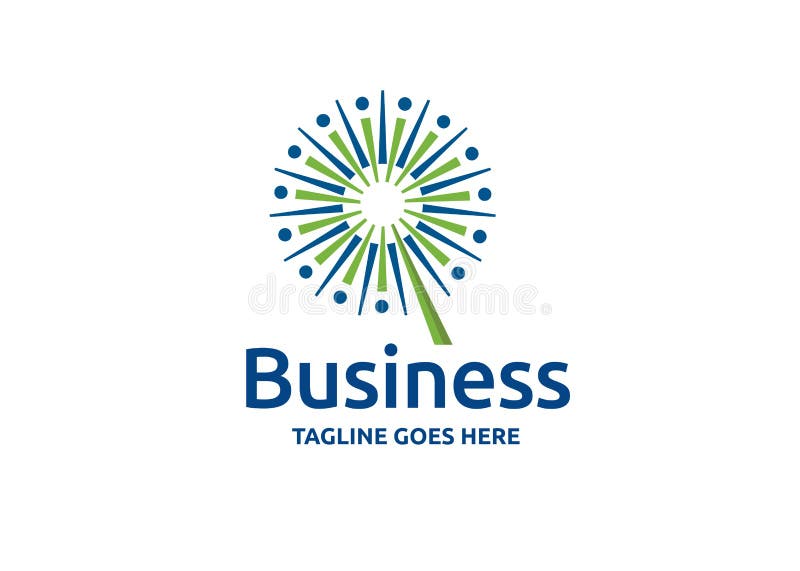 Abstract geometrisch paardenbloemlogo royalty-vrije illustratie