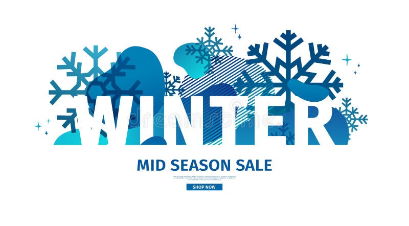 Abstract geometrisch ontwerp voor de winter De banner van de Kerstmisaanbieding met vector vloeibaar vorm en decor van sneeuwvlok vector illustratie Abstract geometrisch ontwerp voor de winter De banner van de Kerstmisaanbieding met vector vloeibaar vorm en decor van sneeuwvlok vector illustratie