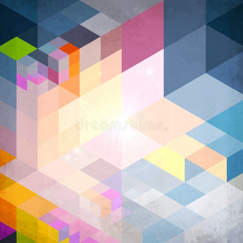 Abstract geometry blue vector grunge background stock illustration