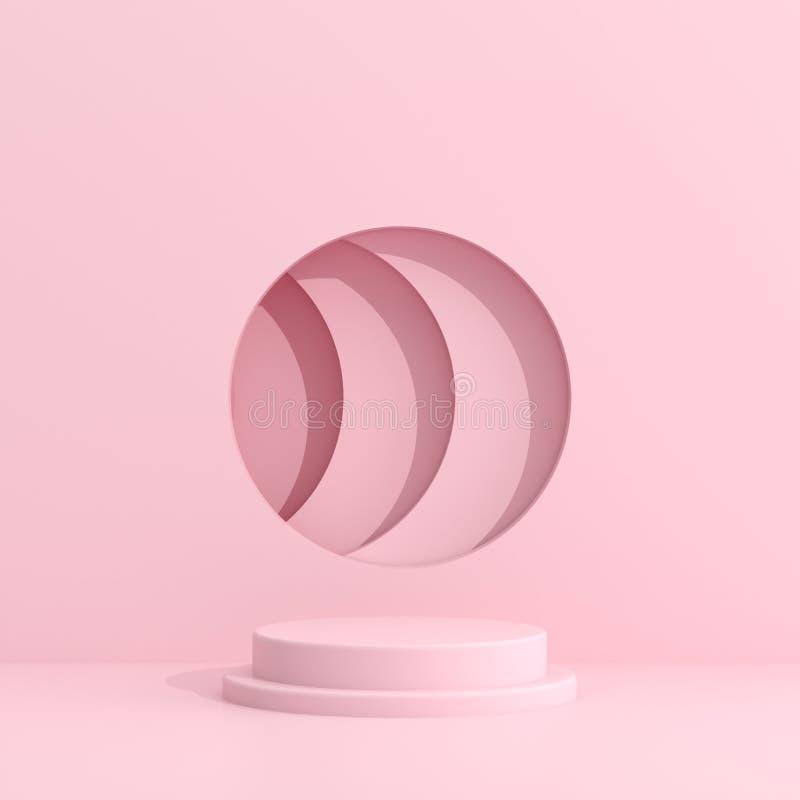 Abstract geometry mock up of podium in minimal style. 3D rendering royalty free illustration