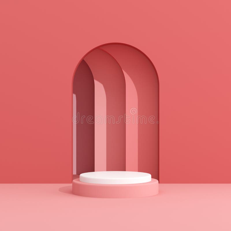 Abstract geometry mock up of podium in minimal style. 3D rendering royalty free illustration