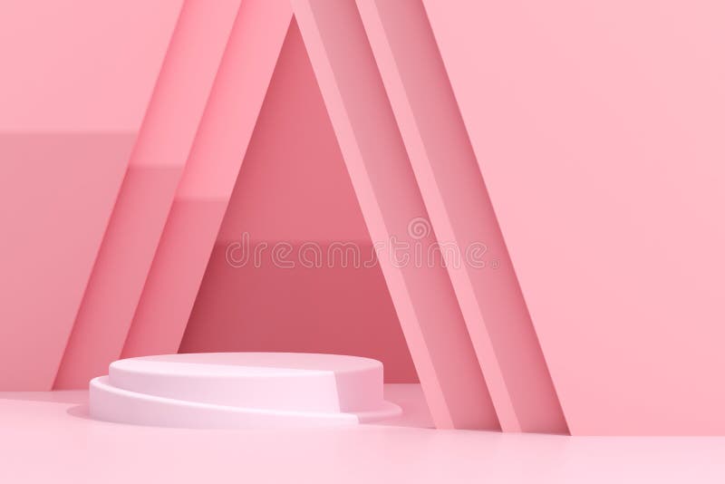 Abstract geometry mock up of podium in minimal style. 3D rendering vector illustration