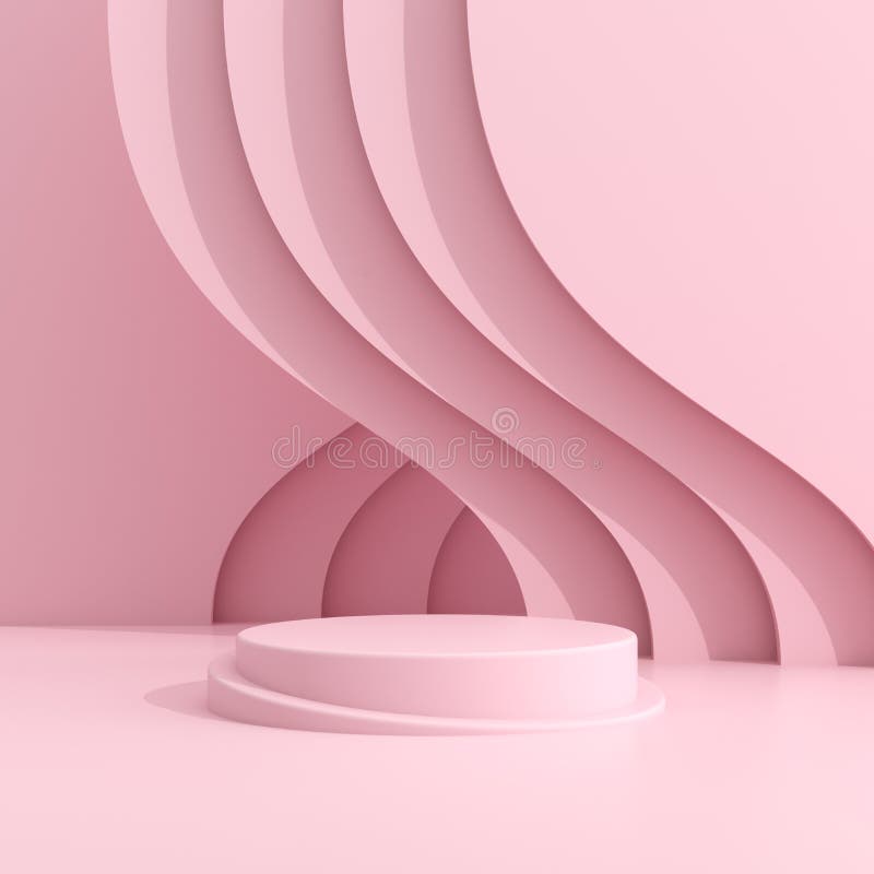 Abstract geometry mock up of podium in minimal style. 3D rendering stock illustration